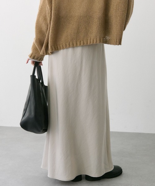 PUAL CE CIN（ピュアルセシン）の「【＠sein___000 セレクト】ソフトツイルバイヤススカート（スカート・レディース・ブラック/グレイッシュベージュ/オリーブ・FREE）」の6枚目の写真