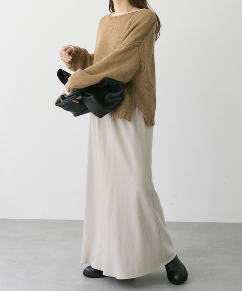 PUAL CE CIN（ピュアルセシン）の「【＠sein___000 セレクト】ソフトツイルバイヤススカート（スカート・レディース・ブラック/グレイッシュベージュ/オリーブ・FREE）」の7枚目の写真