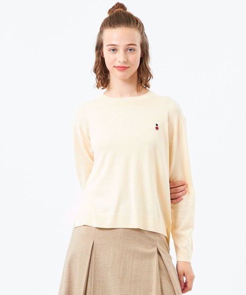 MACKINTOSH PHILOSOPHY(マッキントッシュ フィロソフィー)の「【WEB&一部店舗限定】バッキンガムベア ワッペンクルーネックニット(ニット/セーター・レディース・ブラック/ホワイト系その他/ダークネイビー/パープル系その他4/ブラウン/グレー系その他2・38)」の2枚目の写真