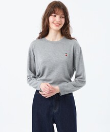 【WEB&一部店舗限定】バッキンガムベア ワッペンクルーネックニット
