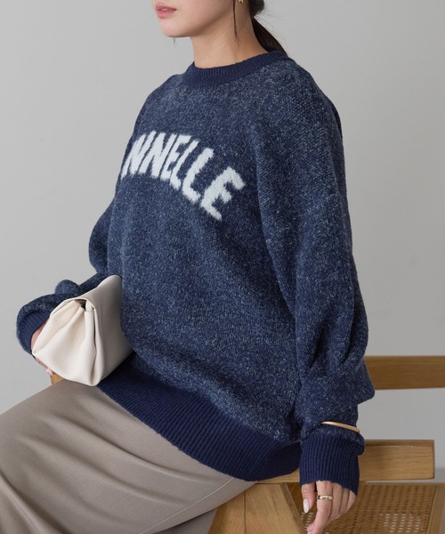 Fizz(フィズ)の「モヘアタッチ フェザーロゴジャガードニット(ニット/セーター・レディース・ライトグレー/チャコール/モカ/ネイビー・M)」の14枚目の写真
