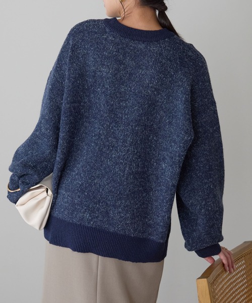 Fizz(フィズ)の「モヘアタッチ フェザーロゴジャガードニット(ニット/セーター・レディース・ライトグレー/チャコール/モカ/ネイビー・M)」の15枚目の写真