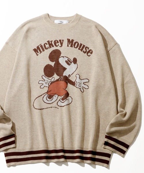 Disney(ディズニー)の「【Disney/ディズニー】アートワークデザイン ジャガードニット セーター(ニット/セーター・レディース・ベージュ/杢グレー/ダークブルー/スミクロ・M/L)」の3枚目の写真