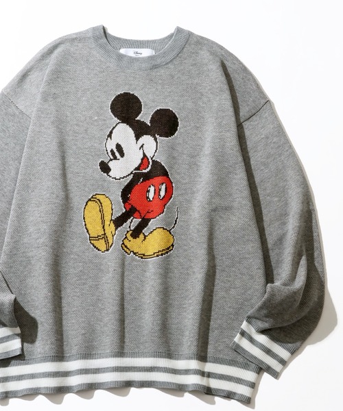 Disney(ディズニー)の「【Disney/ディズニー】アートワークデザイン ジャガードニット セーター(ニット/セーター・レディース・ベージュ/杢グレー/ダークブルー/スミクロ・M/L)」の18枚目の写真