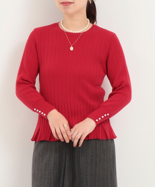 MICO COULIER(ミコクリエ)の「ティアードリブニットプルオーバー(ニット/セーター・レディース・ブラウン/レッド/グレー・38)」の14枚目の写真