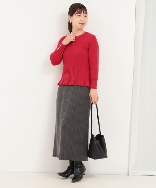 MICO COULIER(ミコクリエ)の「ティアードリブニットプルオーバー(ニット/セーター・レディース・ブラウン/レッド/グレー・38)」の15枚目の写真