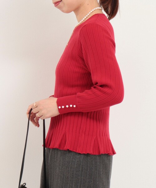 MICO COULIER(ミコクリエ)の「ティアードリブニットプルオーバー(ニット/セーター・レディース・ブラウン/レッド/グレー・38)」の19枚目の写真