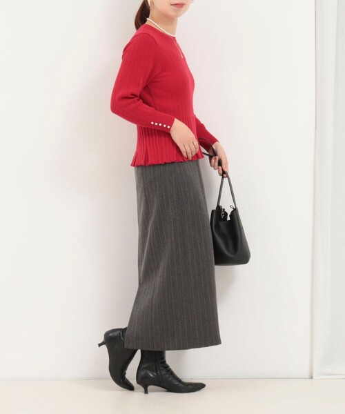 MICO COULIER(ミコクリエ)の「ティアードリブニットプルオーバー(ニット/セーター・レディース・ブラウン/レッド/グレー・38)」の22枚目の写真