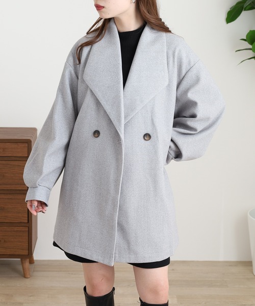 グレー ピーコート J.PRESS（J.プレス） ピーコート pコート Super150sAZAMIビーバー P