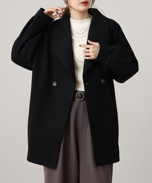 セール】バックウエストタックミドルコート（ピーコート）｜OMNES