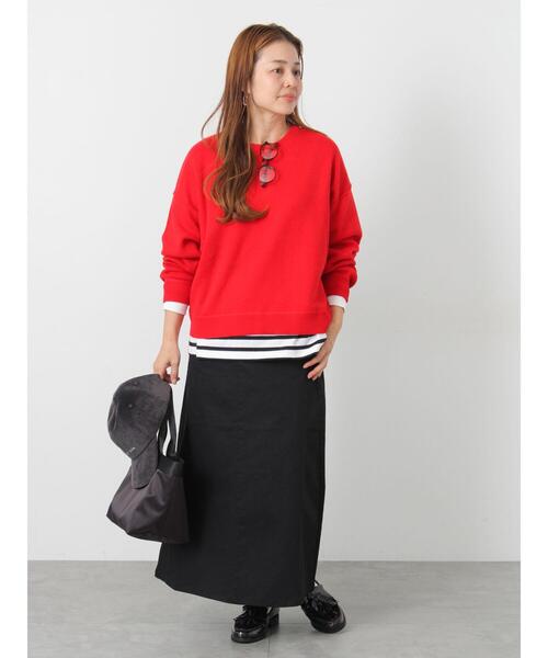 Lugnoncure(ルノンキュール)の「スウェットライククルーネックニット(ニット/セーター・レディース・ブラック/オフホワイト/レッド/グリーン/モカ・F)」の14枚目の写真