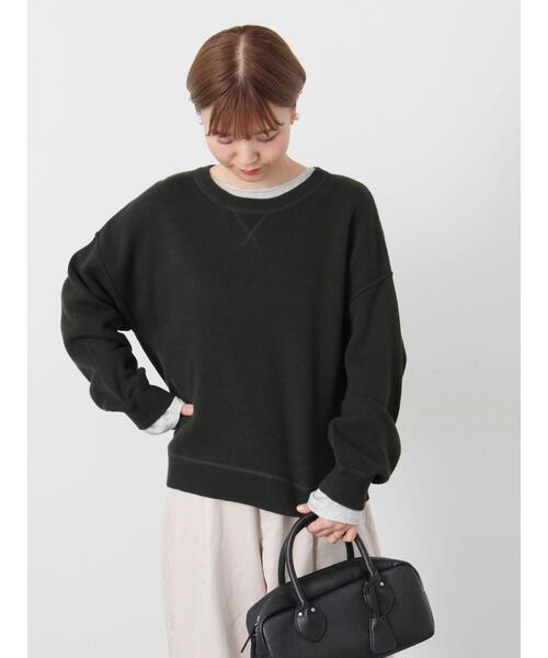 Lugnoncure(ルノンキュール)の「スウェットライククルーネックニット(ニット/セーター・レディース・ブラック/オフホワイト/レッド/グリーン/モカ・F)」の18枚目の写真