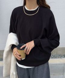 KOBE LETTUCE | ロングカフススウェットライクニット(ニット/セーター)