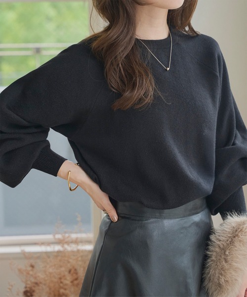 KOBE LETTUCE（コウベレタス）の「ロングカフススウェットライクニット（ニット/セーター・レディース・グレー/アイボリー/ブラック/レッド・M）」の13枚目の写真