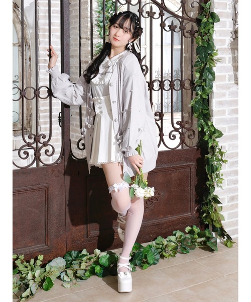 NOEMIE(ノエミー)の「キラキラリボンケーブルカーディガン(カーディガン/ボレロ・レディース・オフホワイト/サックスブルー/ブラック/ピンク・M)」の11枚目の写真