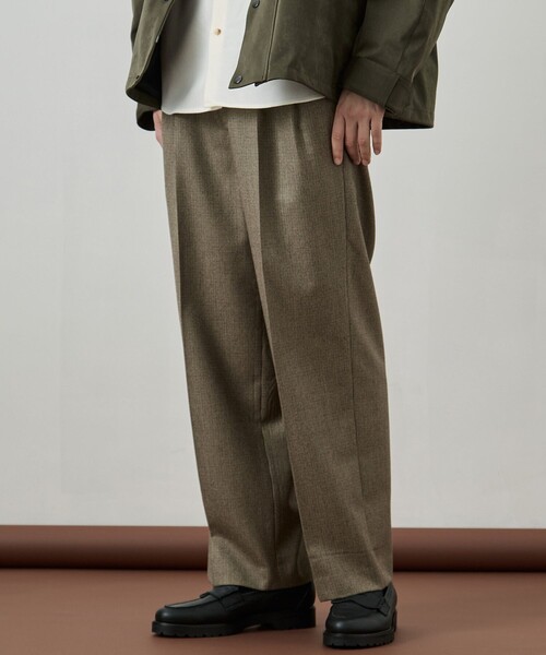UNITED TOKYO（ユナイテッドトウキョウ）の「ウールフラノ  2タックストレートパンツ（その他パンツ・メンズ・ブラウン/ダークグレー/チェック・1/2）」の3枚目の写真