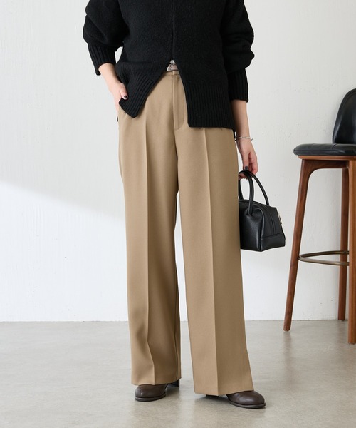 セール】ウールライクストレートパンツ/セットアップ可/セレモニー対応