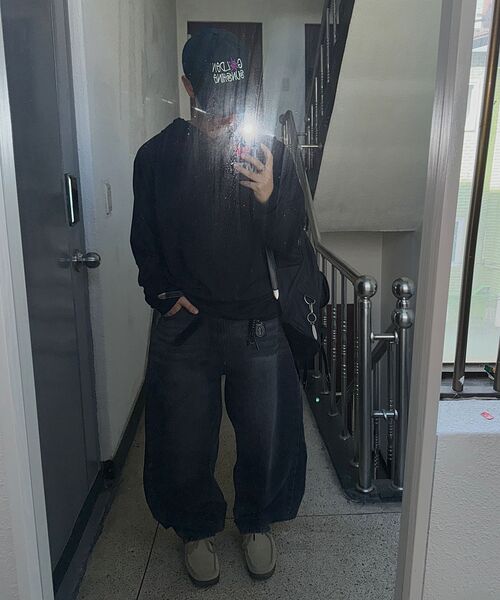 BER DE NOIR（ベールドノワール）の「レイヤードフィンガーホールフードTシャツ（ブラック）（パーカー・メンズ・その他・MEDIUM/LARGE）」の2枚目の写真
