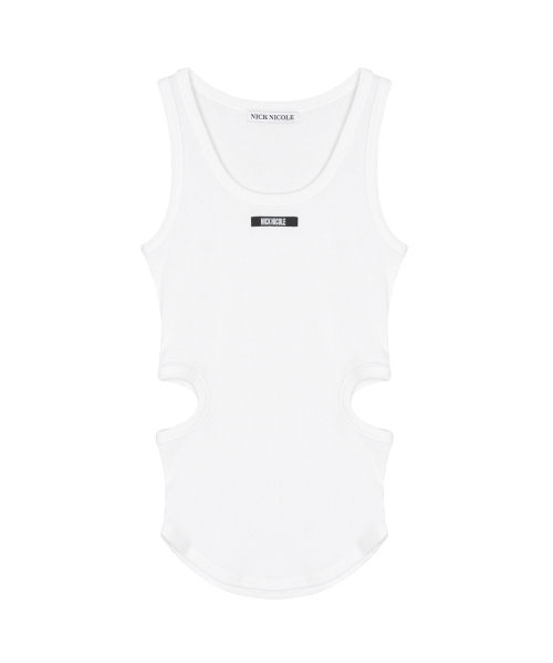 NICK&NICOLE(ニックアンドニコール)の「OPENING SLEEVELESS TOP_WHITE(Tシャツ/カットソー・レディース・ホワイト・FREE)」の4枚目の写真