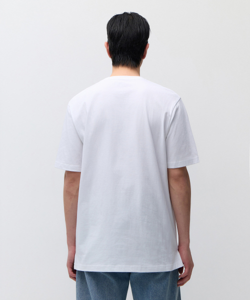 MUSINSA STANDARD（ムシンサスタンダード）の「レイヤードクルーネックTシャツ_通常丈 [ホワイト]（Tシャツ/カットソー・メンズ・その他・SMALL/MEDIUM/LARGE/X-LARGE/XX-LARGE/X-SMALL）」の3枚目の写真