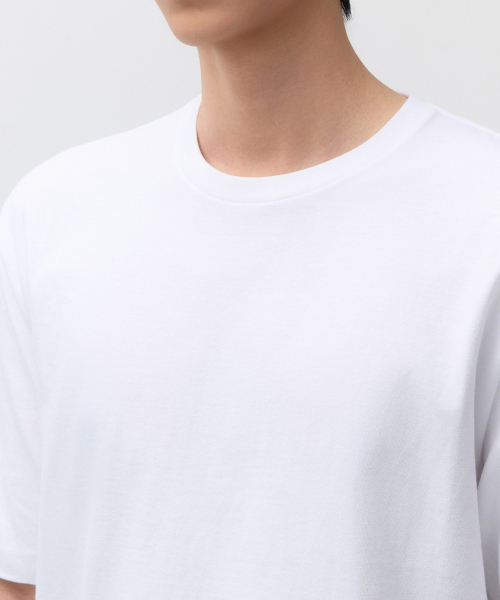 MUSINSA STANDARD（ムシンサスタンダード）の「レイヤードクルーネックTシャツ_通常丈 [ホワイト]（Tシャツ/カットソー・メンズ・その他・SMALL/MEDIUM/LARGE/X-LARGE/XX-LARGE/X-SMALL）」の4枚目の写真