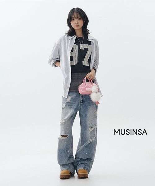SLOWACID（スローアシッド）の「ストライプボタンシャツ[スカイブルー]（シャツ/ブラウス・レディース・その他・SMALL/MEDIUM/LARGE）」の8枚目の写真