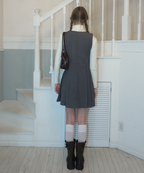 Birthday room(バースデイルーム)の「プリーツミニワンピース/pleated mini dress(ワンピース・レディース・グレー/ブラック・FREE)」の16枚目の写真