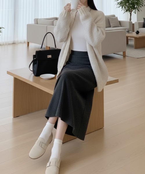 cammie(キャミー)の「Aラインフレアスカート(スカート・レディース・ダークグレー/ブラック・L/M)」の4枚目の写真