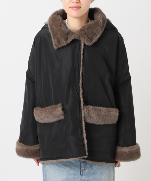 collection PRIVEE?(コレクションプリヴェ)の「【COLLECTION PRIVEE?】 WOMAN ECO-FUR JACKET:ジャケット(その他アウター・レディース・ブラック系その他・44/42)」の12枚目の写真