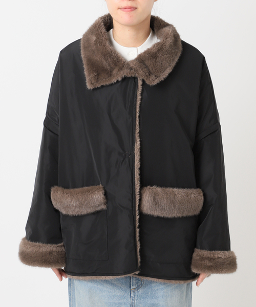 collection PRIVEE?(コレクションプリヴェ)の「【COLLECTION PRIVEE?】 WOMAN ECO-FUR JACKET:ジャケット(その他アウター・レディース・ブラック系その他・44/42)」の21枚目の写真