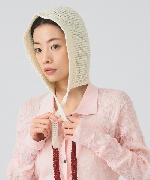 RACAL(ラカル)の「【別注】RACAL / ニット フーディ(ニットキャップ/ビーニー・レディース・ネイビー/イエロー/ホワイト・ONE SIZE)」の1枚目の写真