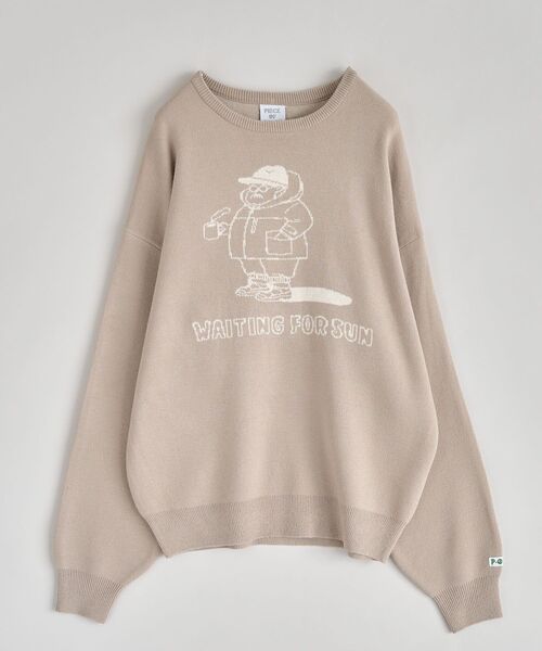 CRAFT STANDARD BOUTIQUE（クラフトスタンダードブティック）の「【P・O・P・S】ダブルジャカードニットプルオーバー（ニット/セーター・メンズ・アイボリー/グレイッシュベージュ/レッド系その他5/チャコールグレー・M/L/XL）」の3枚目の写真