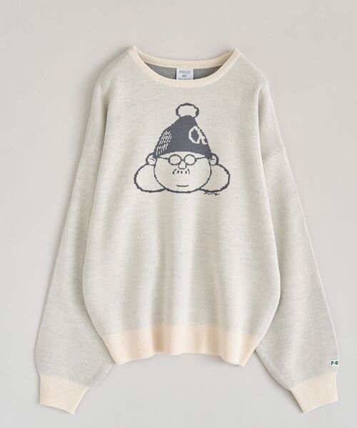 CRAFT STANDARD BOUTIQUE（クラフトスタンダードブティック）の「【P・O・P・S】ダブルジャカードニットプルオーバー（ニット/セーター・メンズ・アイボリー/グレイッシュベージュ/レッド系その他5/チャコールグレー・M/L/XL）」の2枚目の写真