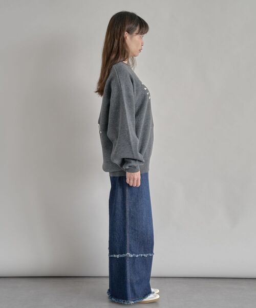 CRAFT STANDARD BOUTIQUE（クラフトスタンダードブティック）の「【P・O・P・S】ダブルジャカードニットプルオーバー（ニット/セーター・メンズ・アイボリー/グレイッシュベージュ/レッド系その他5/チャコールグレー・M/L/XL）」の15枚目の写真