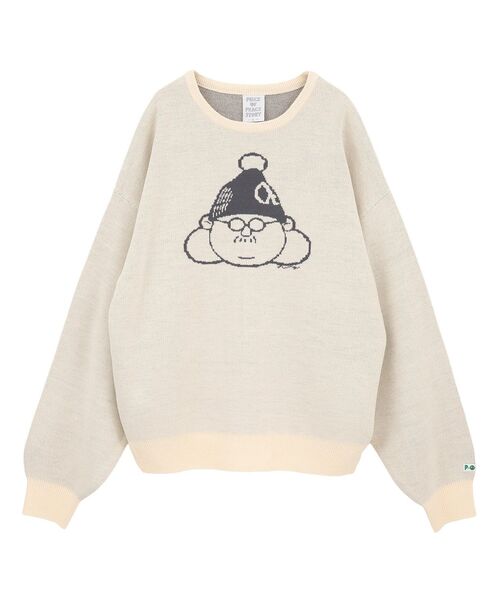 CRAFT STANDARD BOUTIQUE（クラフトスタンダードブティック）の「【P・O・P・S】ダブルジャカードニットプルオーバー（ニット/セーター・メンズ・アイボリー/グレイッシュベージュ/レッド系その他5/チャコールグレー・M/L/XL）」の8枚目の写真