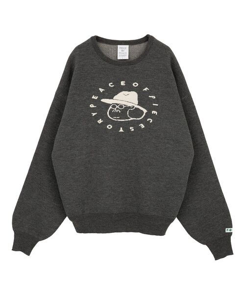 CRAFT STANDARD BOUTIQUE（クラフトスタンダードブティック）の「【P・O・P・S】ダブルジャカードニットプルオーバー（ニット/セーター・メンズ・アイボリー/グレイッシュベージュ/レッド系その他5/チャコールグレー・M/L/XL）」の9枚目の写真