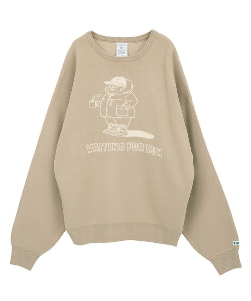 CRAFT STANDARD BOUTIQUE（クラフトスタンダードブティック）の「【P・O・P・S】ダブルジャカードニットプルオーバー（ニット/セーター・メンズ・アイボリー/グレイッシュベージュ/レッド系その他5/チャコールグレー・M/L/XL）」の10枚目の写真