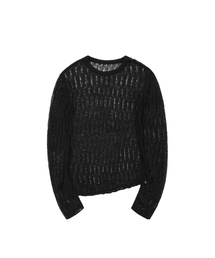 Waffle Henry Neck Long Sleeve (Black)（Tシャツ/カットソー）｜AAKAM