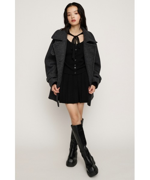 SLY（スライ）の「RIBBON 2P OP リボン ツーピー ワンピース 秋服 冬服（ワンピース・レディース・レッド/ブラック/杢グレー・1/2）」の4枚目の写真