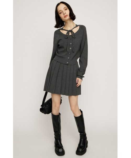 SLY（スライ）の「RIBBON 2P OP リボン ツーピー ワンピース 秋服 冬服（ワンピース・レディース・レッド/ブラック/杢グレー・1/2）」の8枚目の写真