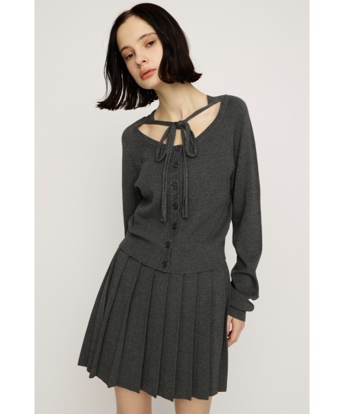 SLY（スライ）の「RIBBON 2P OP リボン ツーピー ワンピース 秋服 冬服（ワンピース・レディース・レッド/ブラック/杢グレー・1/2）」の7枚目の写真