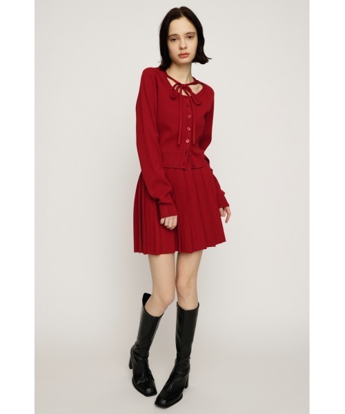 SLY（スライ）の「RIBBON 2P OP リボン ツーピー ワンピース 秋服 冬服（ワンピース・レディース・レッド/ブラック/杢グレー・1/2）」の15枚目の写真