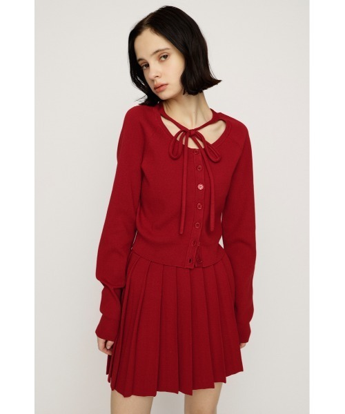 SLY（スライ）の「RIBBON 2P OP リボン ツーピー ワンピース 秋服 冬服（ワンピース・レディース・レッド/ブラック/杢グレー・1/2）」の14枚目の写真