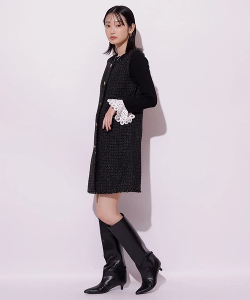 Mystrada(マイストラーダ)の「スクエアネックミニジャンスカ(ワンピース・レディース・ブラック・38/36)」の4枚目の写真