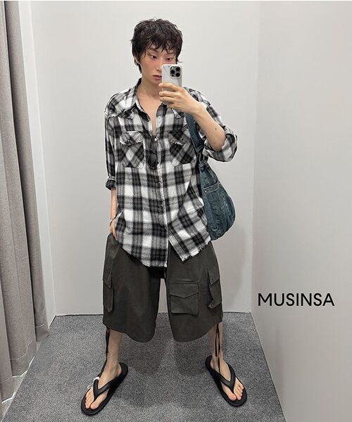 SAINTPAIN(セイントペイン)の「SP オンブレチェックウエスタンシャツ ブラック(シャツ/ブラウス・メンズ・その他・MEDIUM/LARGE)」の2枚目の写真