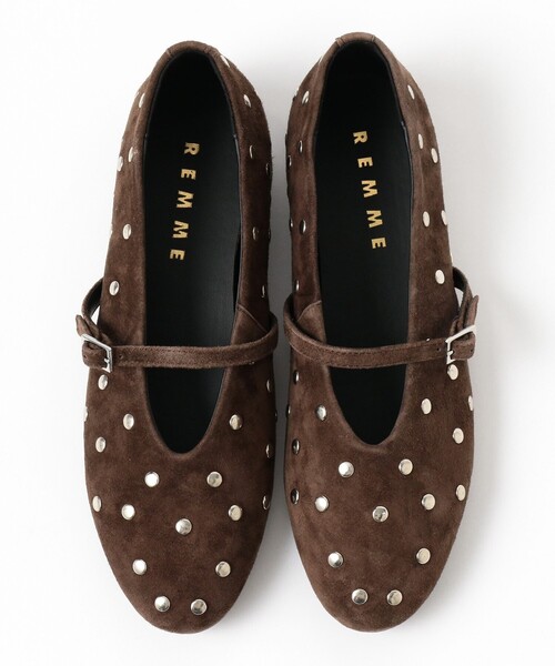 Ray BEAMS(レイビームス)の「REMME / スエード ワンストラップ シューズ(バレエシューズ・レディース・ブラック/ダークブラウン・36/37/38/39)」の5枚目の写真