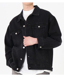 BUTTON SEOUL（ボタンソウル）の「オーバーサイズウォッシュドヴィンテージデニムジャケット(ブラック)（デニムジャケット）」