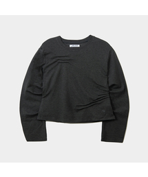 PLACE STUDIO | ソフトセミクロップピンタックディテールラウンドネックロングスリーブTシャツ_3COLOR(Tシャツ/カットソー)