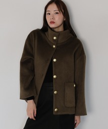 J by blue（ジェイバイブルー）の「ゴールドボタンスタンドウールシャギーコート（その他アウター）」