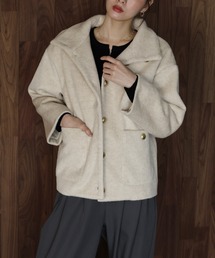 J by blue（ジェイバイブルー）の「ゴールドボタンスタンドウールシャギーコート（その他アウター）」
